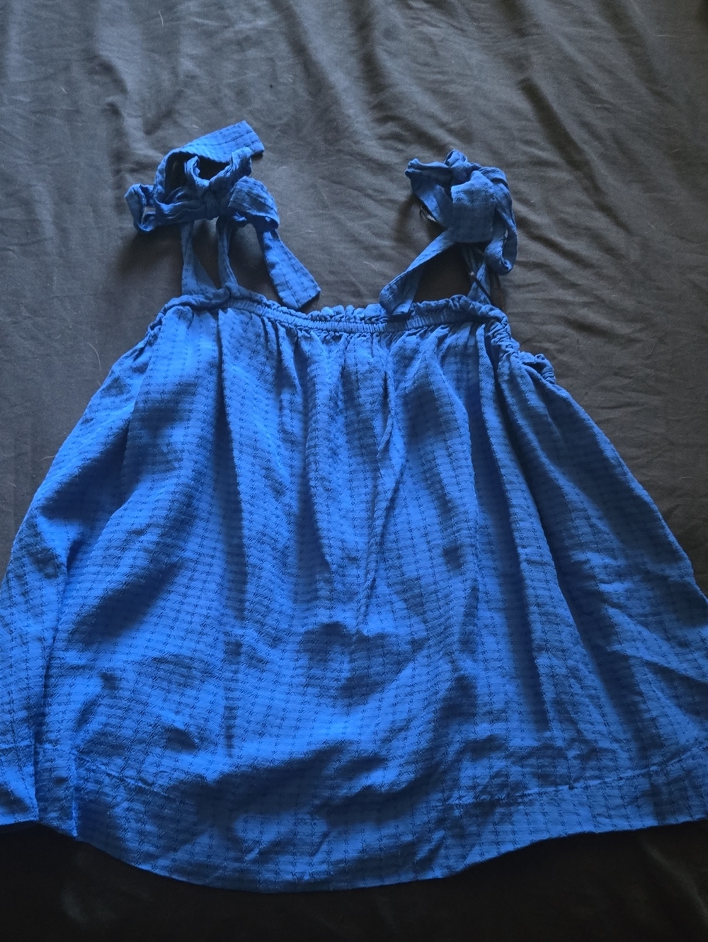 H&M Bright Blue Tie-Shoulder Tank Top